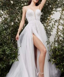 Andrea And Leo - A1071W Embellished Sweetheart Bridal Gown With Slit