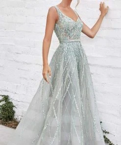 Andrea And Leo - A1091 Lattice Motif A-Line Gown
