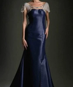 Andrea And Leo A5007 - Beaded Scoop Neck Cutout Evening Dress