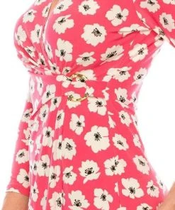 Short Dresses Anne Klein - 10798928 Floral Printed Short Sheath Dress