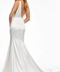 Ashley Lauren - 11060 Plunging Neck Trumpet Bridal Dress