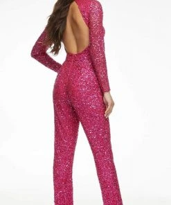 Ashley Lauren - 11077 Fitted High Neck Jumpsuit