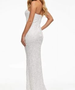 Ashley Lauren - 11082 Strapless Sequin Appliqued Sheath Gown