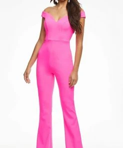 Ashley Lauren - 11086 Fitted Off Shoulder Jumpsuit