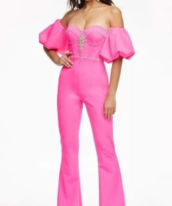 Ashley Lauren - 11087 Sweetheart Corset Bod Jumpsuit