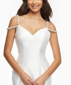 Ashley Lauren - 11103 Cold Shoulder Mermaid Satin Gown