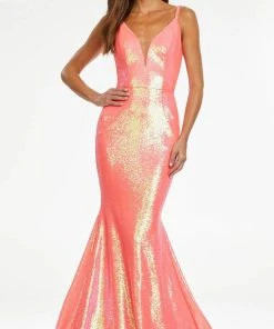 Ashley Lauren - 11108 Plunging V-Neck Sequin Gown 13 Ashley Lauren - 11108 Plunging V-Neck Sequin Gown