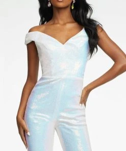 Ashley Lauren - 11111 Off Shoulder Sequin Jumpsuit