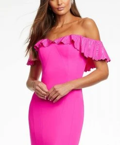 Ashley Lauren - 11137 Ruffled Off Shoulder Long Gown