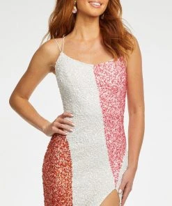 Ashley Lauren - 11160 Scoop Color Block Sequin Gown