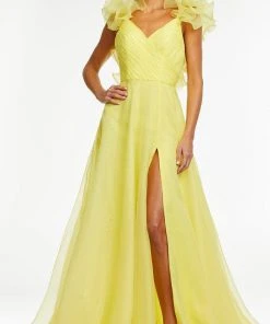 Ashley Lauren - 11166 Ruffled V-Neck A-Line Gown 17 Ashley Lauren - 11166 Ruffled V-Neck A-Line Gown