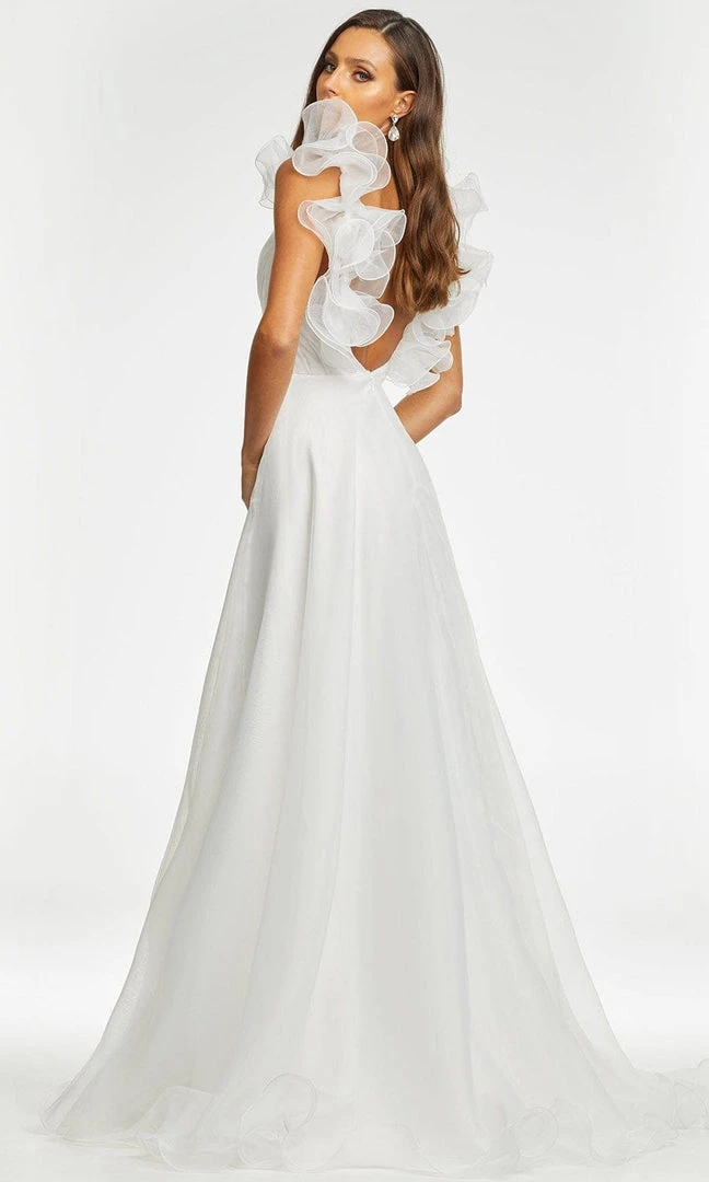 Ashley Lauren - 11166 Ruffled V-Neck A-Line Gown 7 Ashley Lauren - 11166 Ruffled V-Neck A-Line Gown