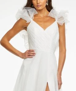 Ashley Lauren - 11166 Ruffled V-Neck A-Line Gown 16 Ashley Lauren - 11166 Ruffled V-Neck A-Line Gown