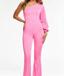 Ashley Lauren - 11168 Asymmetric Fitted Jumpsuit