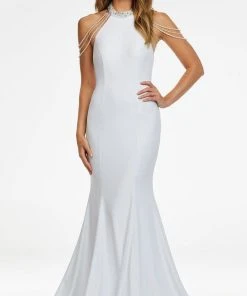 Ashley Lauren - 11170 Beaded High Halter Mermaid Gown