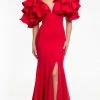 Ashley Lauren - 11171 Ruffled Sleeve Trumpet Gown