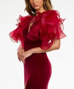 Ashley Lauren - 11172 Ruffled Shoulder High Slit Gown 21 Ashley Lauren - 11172 Ruffled Shoulder High Slit Gown