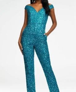 Ashley Lauren - 11175 Off Shoulder Sequin Jumpsuit
