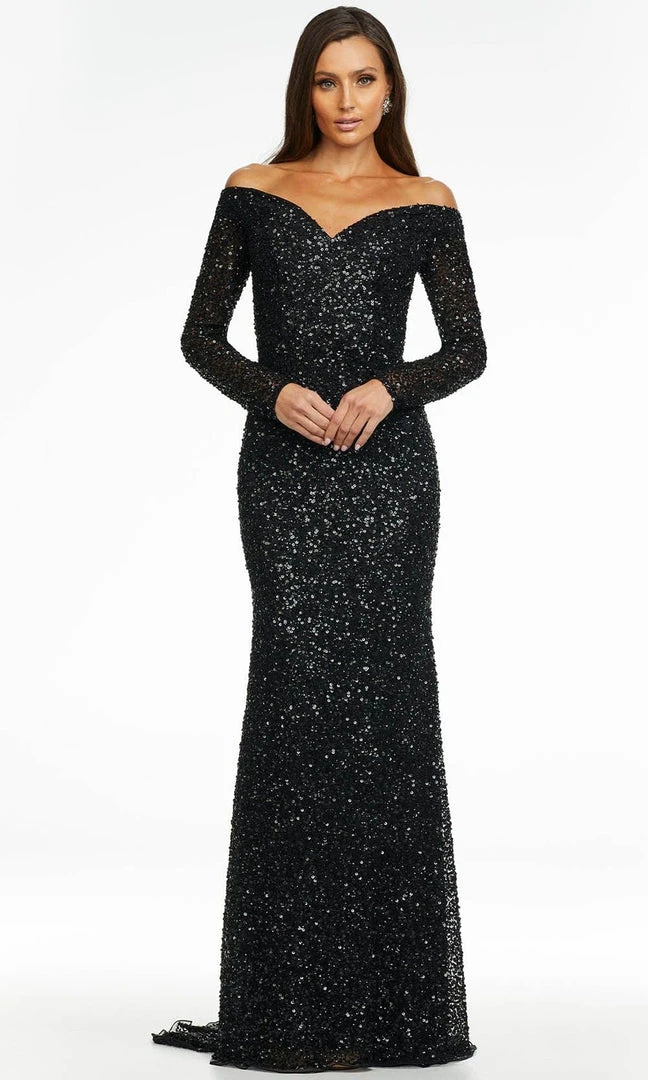 Ashley Lauren - 11176 Long Sleeve Sequin Gown 3 Ashley Lauren - 11176 Long Sleeve Sequin Gown