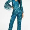 Ashley Lauren - 11181 Bell Sleeve Beaded Jumpsuit