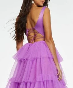Ashley Lauren - 11187 Sleeveless Tiered Tulle Gown