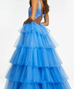 Ashley Lauren - 11187 Sleeveless Tiered Tulle Gown