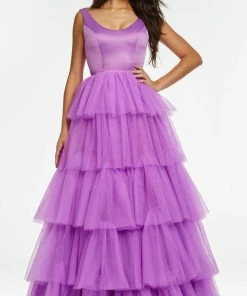 Ashley Lauren - 11187 Sleeveless Tiered Tulle Gown