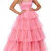 Ashley Lauren - 11187 Sleeveless Tiered Tulle Gown