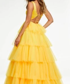 Ashley Lauren - 11187 Sleeveless Tiered Tulle Gown