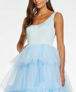 Ashley Lauren - 11187 Sleeveless Tiered Tulle Gown