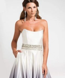 Ashley Lauren - 1129 Strapless Ombre Evening Gown