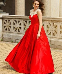 Ashley Lauren - 1141 Beaded Illusion Back Ball Gown