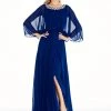 Ashley Lauren - 1273 Embellished Bateau Chiffon A-line Dress