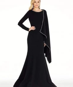 Ashley Lauren - 1281 Crepe Long Sleeves Evening Dress