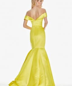Ashley Lauren - 1410 Draped Plunging Off Shoulder Mermaid Gown
