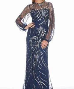 Ashley Lauren - 1423 Sequined Illusion Evening Dress
