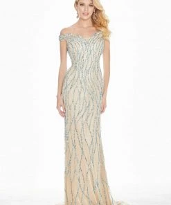 Ashley Lauren - 1429 Sequin Embellished Off-Shoulder Gown 10 Ashley Lauren - 1429 Sequin Embellished Off-Shoulder Gown