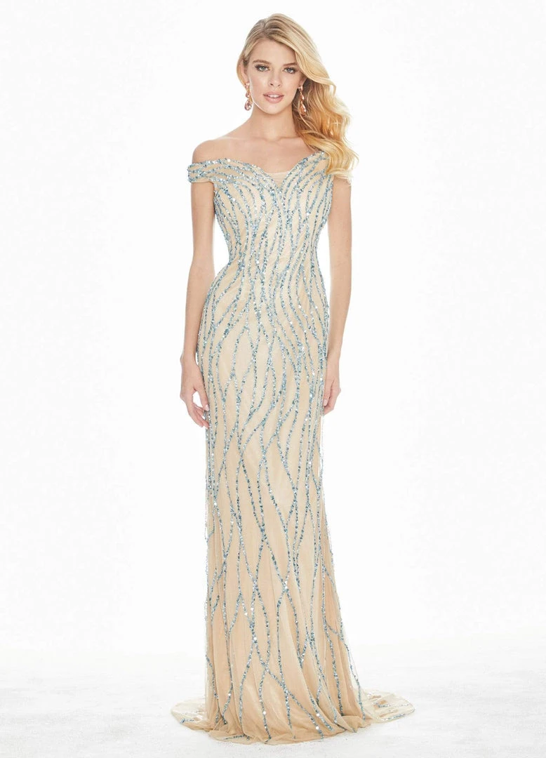 Ashley Lauren - 1429 Sequin Embellished Off-Shoulder Gown 5 Ashley Lauren - 1429 Sequin Embellished Off-Shoulder Gown