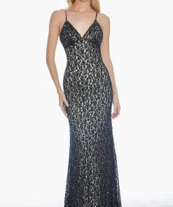 Ashley Lauren - 1430 Sequined Lace Long Sheath Gown