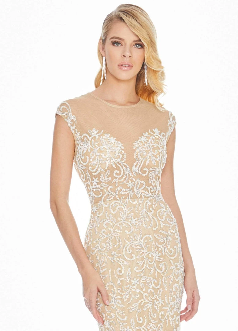 Ashley Lauren - 1435 Beaded Illusion Jewel Sheath Dress 5 Ashley Lauren - 1435 Beaded Illusion Jewel Sheath Dress