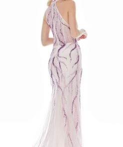 Ashley Lauren - 1437 Sequin Embellished High Halter Dress