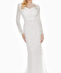 Ashley Lauren - 1445 Sequin Embellished Illusion Jewel Dress