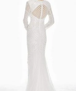 Ashley Lauren - 1445 Sequin Embellished Illusion Jewel Dress