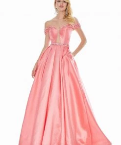 Ashley Lauren - 1476 Beaded Plunging Off-Shoulder Ballgown With Train 18 Ashley Lauren - 1476 Beaded Plunging Off-Shoulder Ballgown With Train