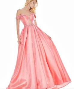 Ashley Lauren - 1476 Beaded Plunging Off-Shoulder Ballgown With Train 19 Ashley Lauren - 1476 Beaded Plunging Off-Shoulder Ballgown With Train