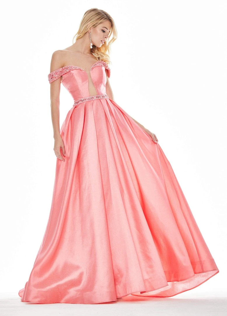 Ashley Lauren - 1476 Beaded Plunging Off-Shoulder Ballgown With Train 8 Ashley Lauren - 1476 Beaded Plunging Off-Shoulder Ballgown With Train