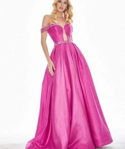Ashley Lauren - 1476 Beaded Plunging Off-Shoulder Ballgown With Train 22 Ashley Lauren - 1476 Beaded Plunging Off-Shoulder Ballgown With Train