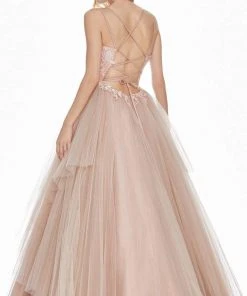 Ashley Lauren - 1483 Embroidered Plunging Sweetheart Ballgown