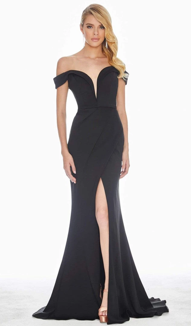 Ashley Lauren - 1497 Off-Shoulder Evening Dress With Slit 3 Ashley Lauren - 1497 Off-Shoulder Evening Dress With Slit