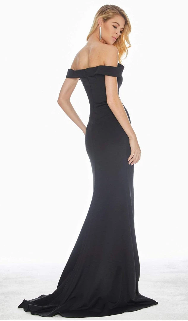 Ashley Lauren - 1497 Off-Shoulder Evening Dress With Slit 4 Ashley Lauren - 1497 Off-Shoulder Evening Dress With Slit
